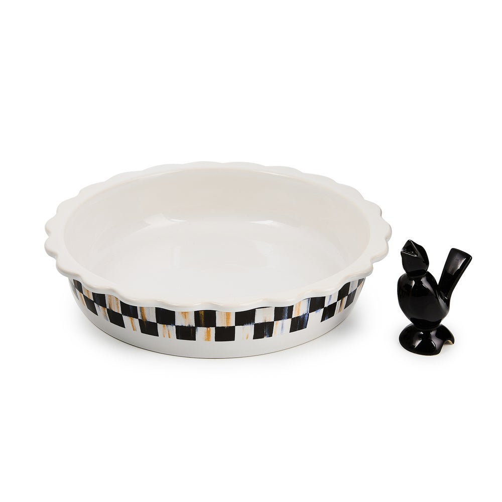 Check Everyday Pie Plate with Pie Bird