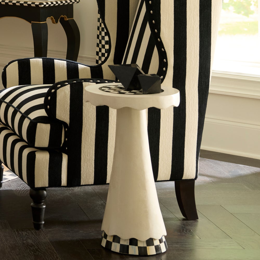 Courtly Check Scalloped Accent Table