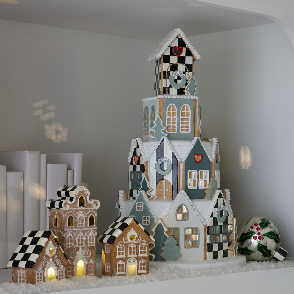 Illuminated Farmhouse Gingerbread Village