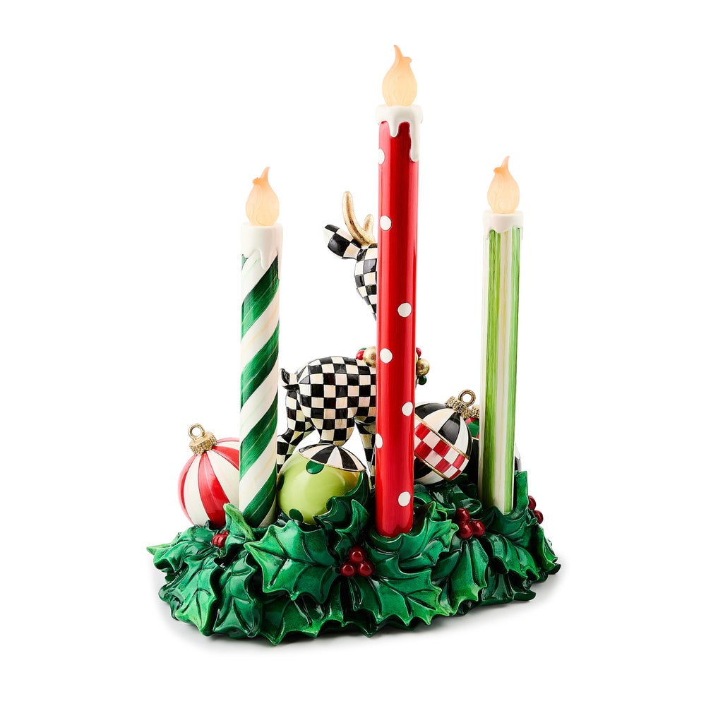 Check It Out Illuminated Deer & Candle Centerpiece