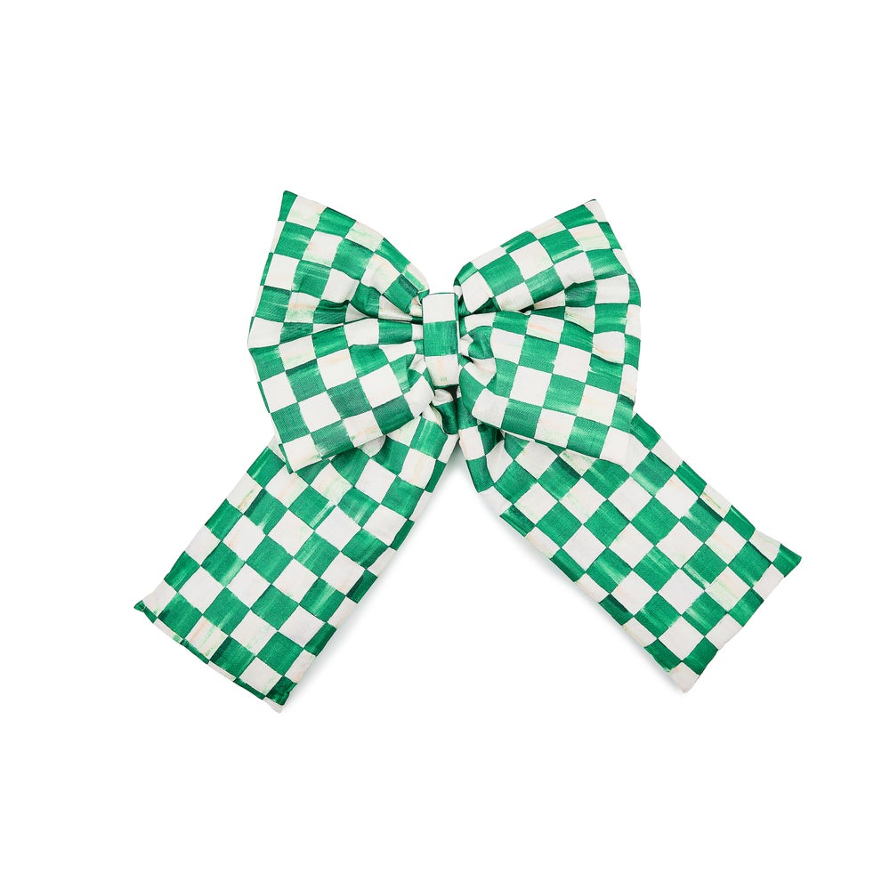 Green Check Large Bow