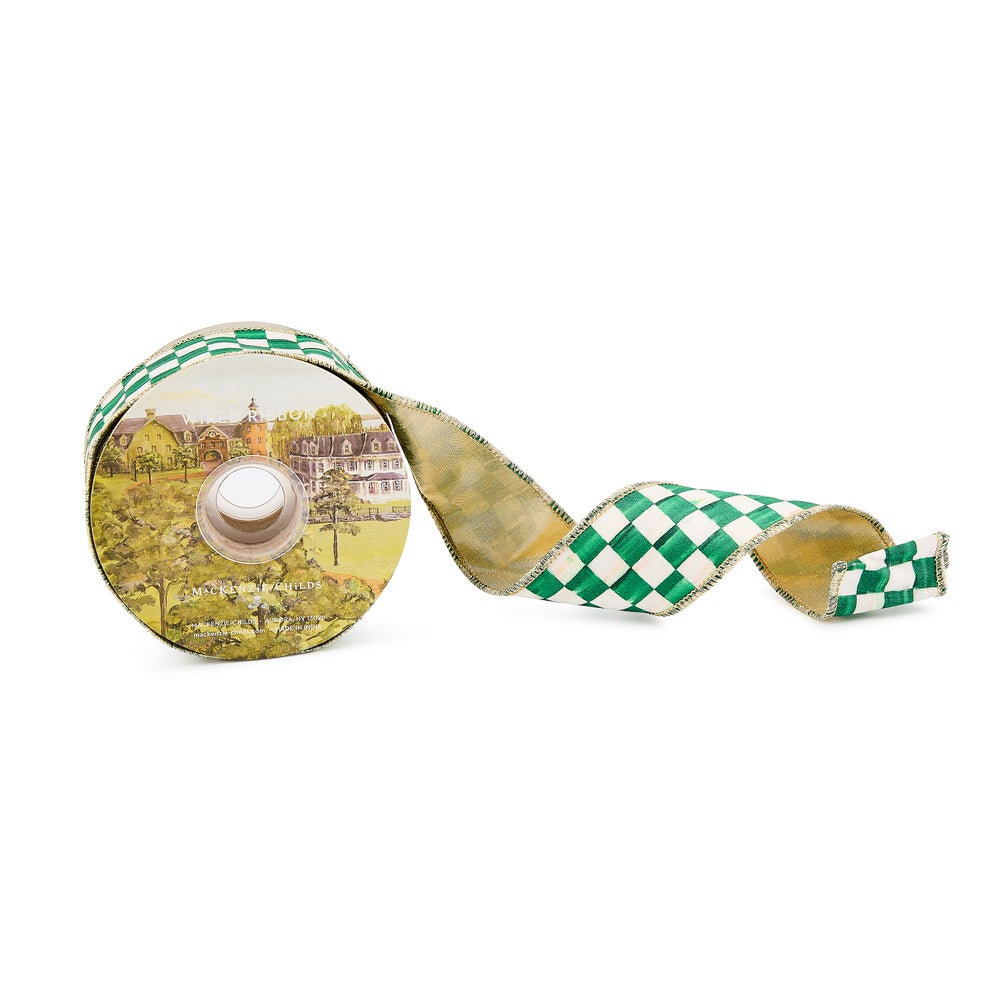 Green Check 2" Ribbon