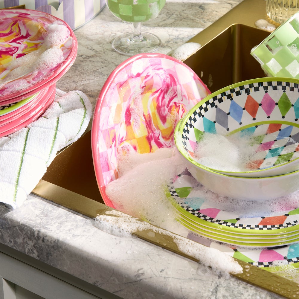Marble Check Melamine Dinnerware