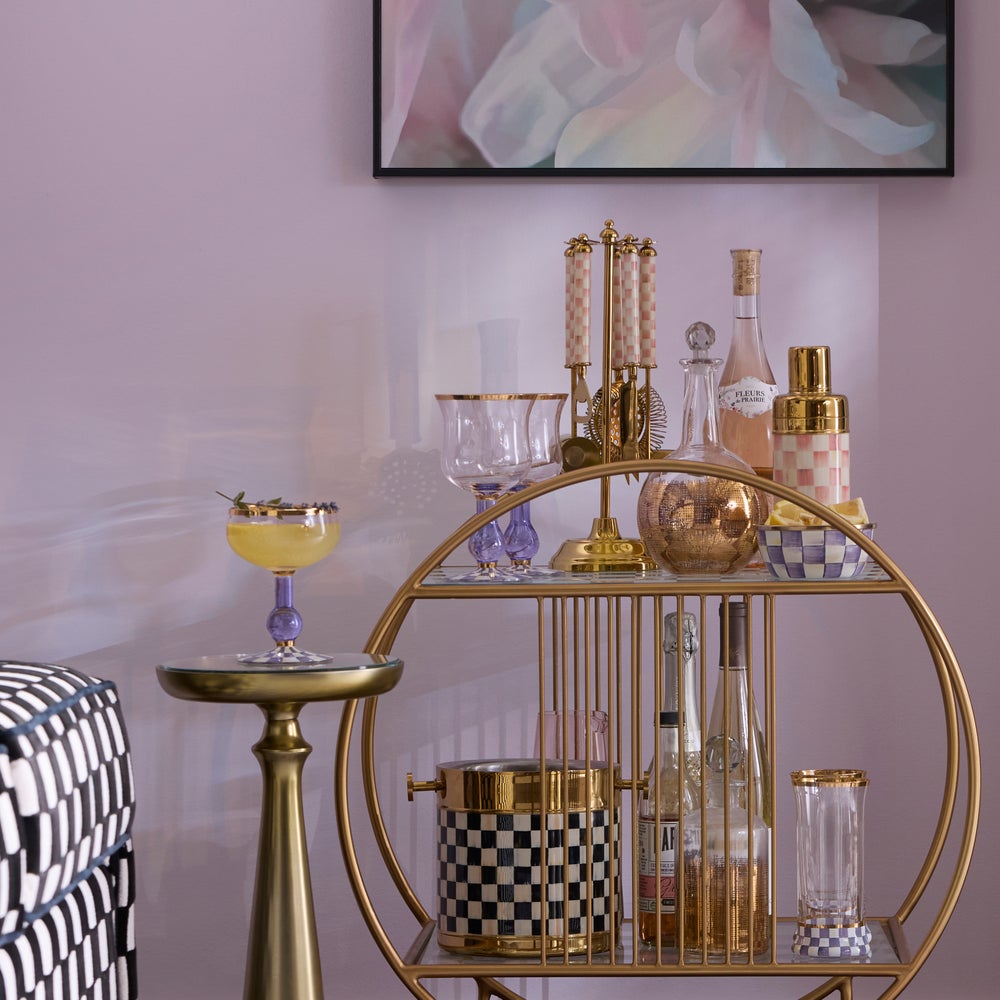 Violet Check Glassware