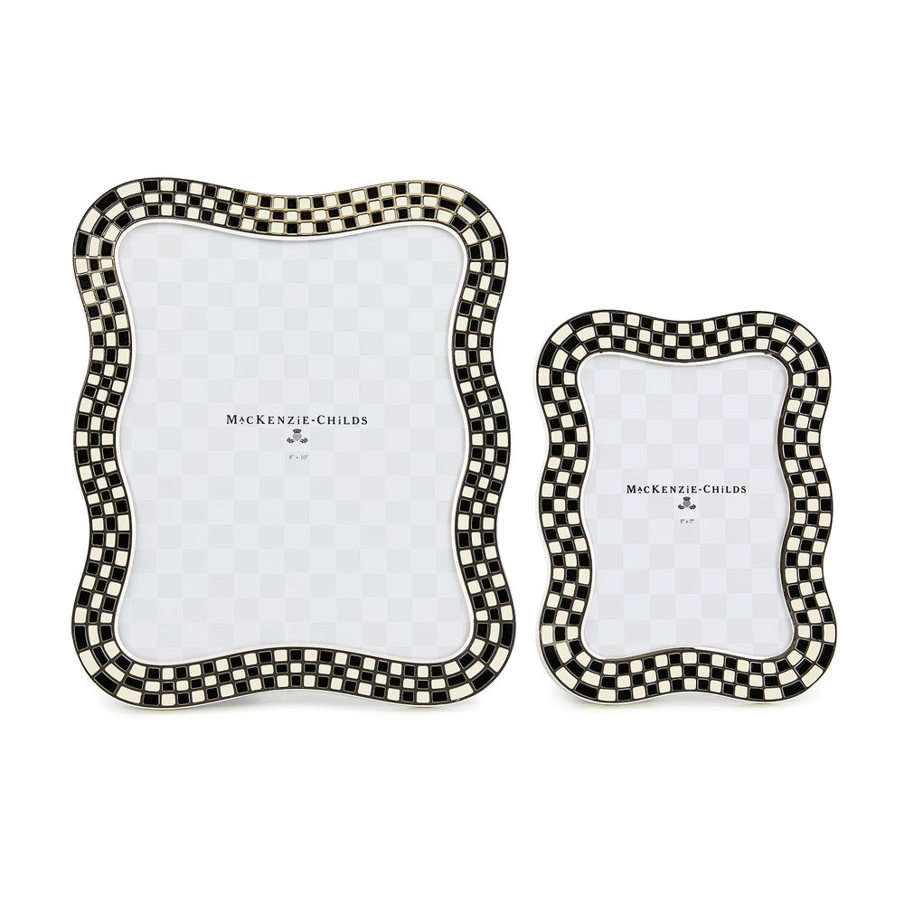 Wavy Check Silver Plated Frame