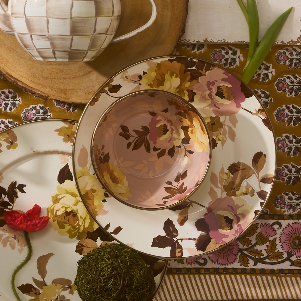 Wild Rose Mauve Enamel Everyday Bowl