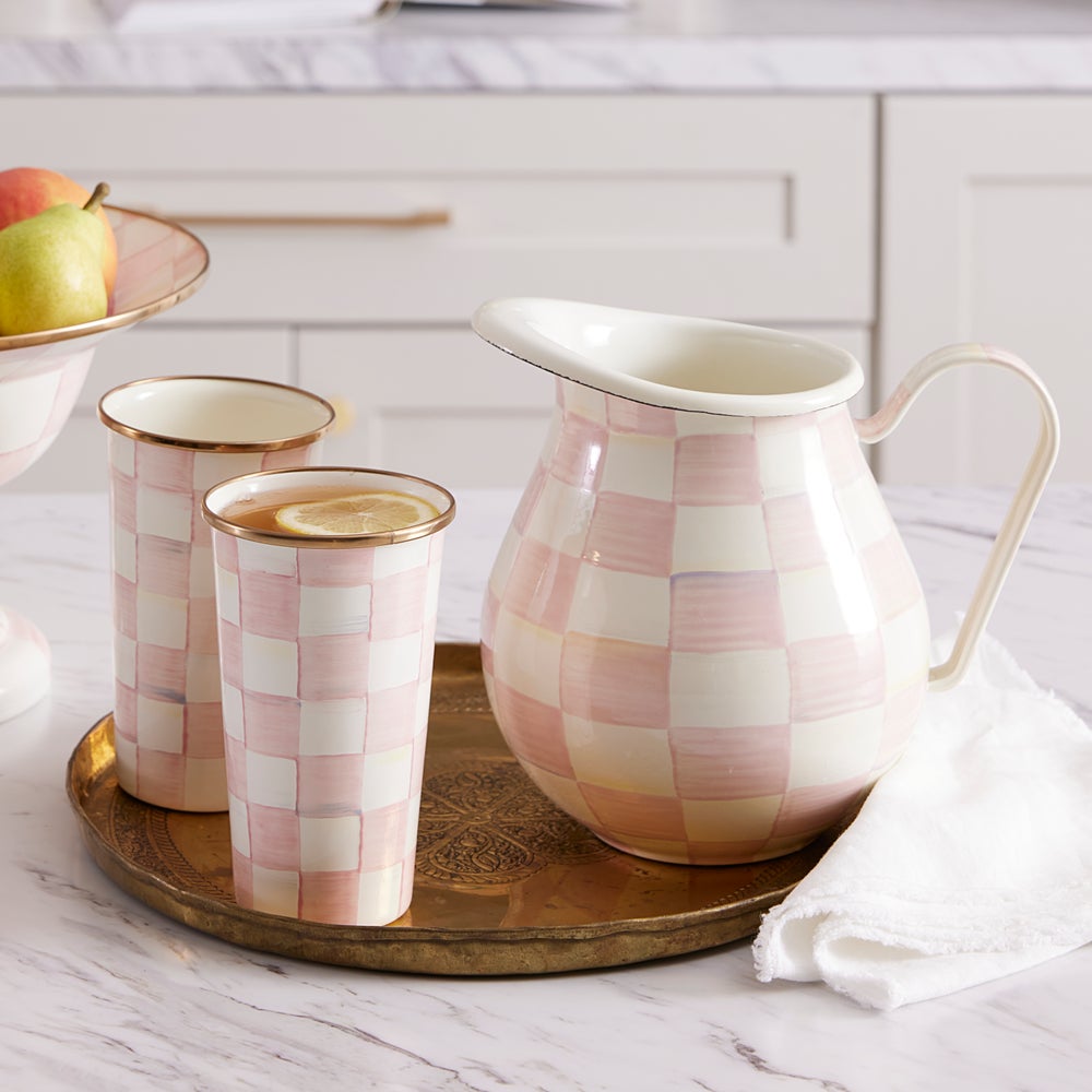 Check Enamel Tumbler