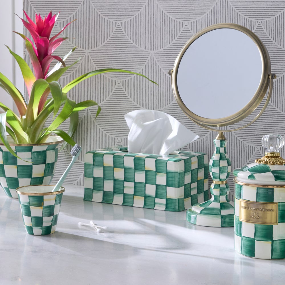 Emerald Check Enamel Bath Collection