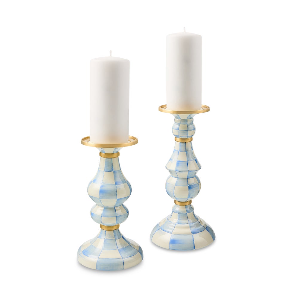 Enamel Pillar Candlestick Holder