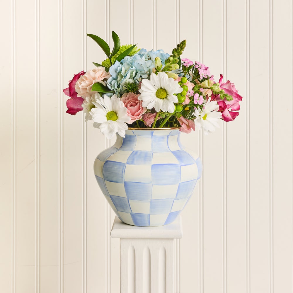 Check Enamel Large Vase