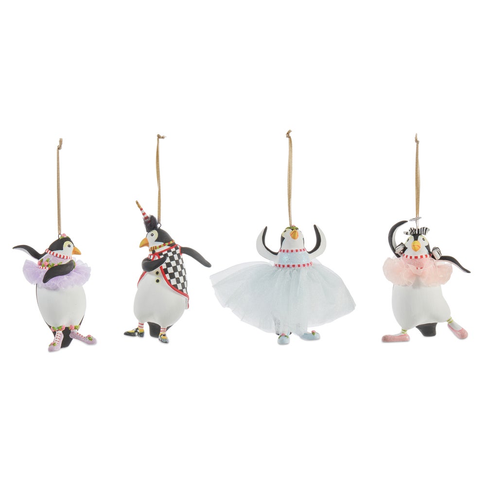 Patience Brewster Penguins En Pointe Ornaments, Set of 4