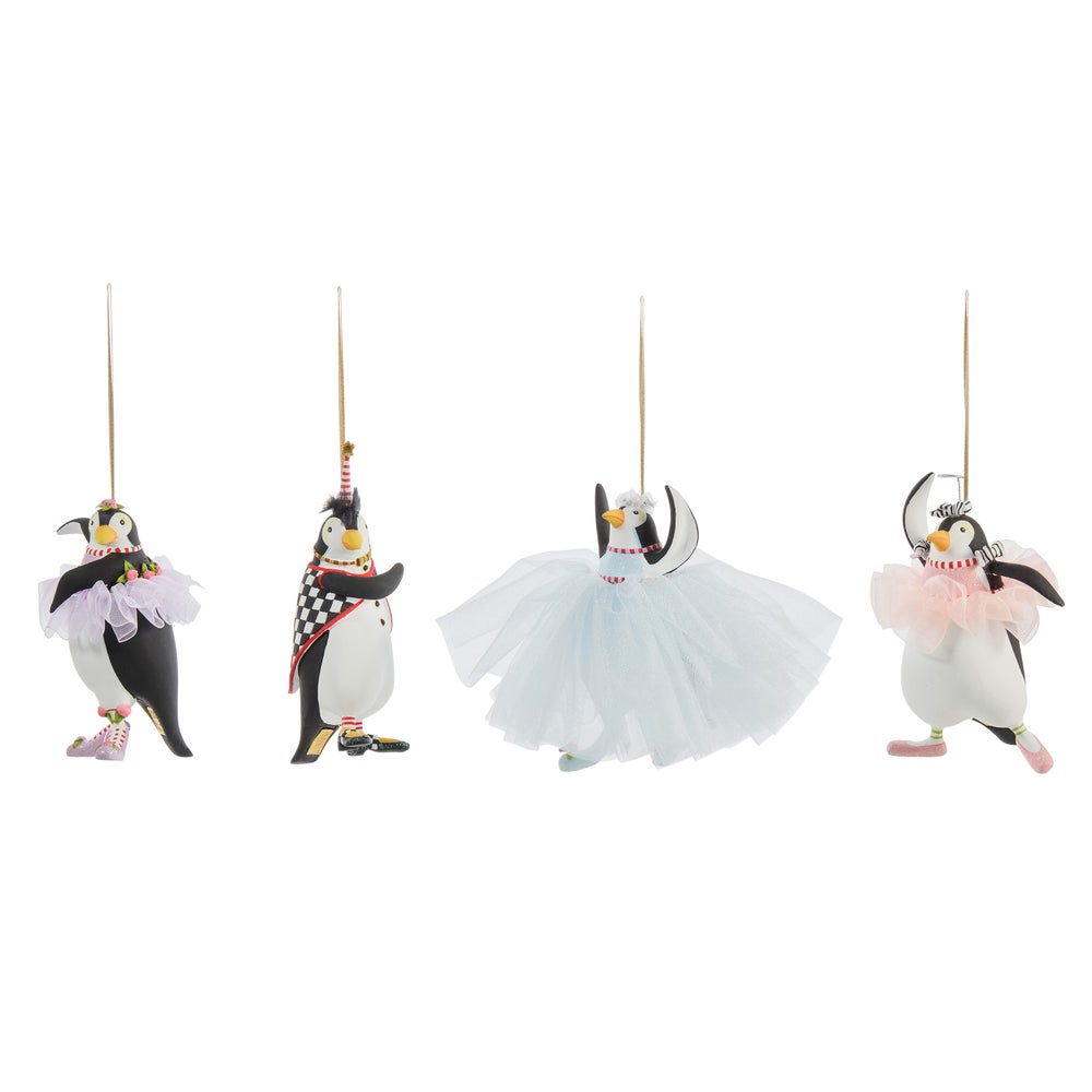 Patience Brewster Penguins En Pointe Ornaments, Set of 4