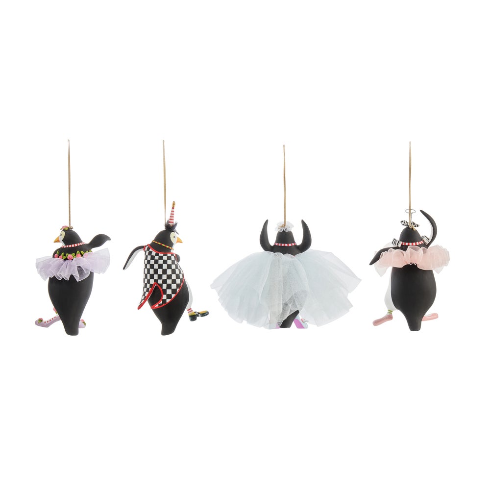 Patience Brewster Penguins En Pointe Ornaments, Set of 4
