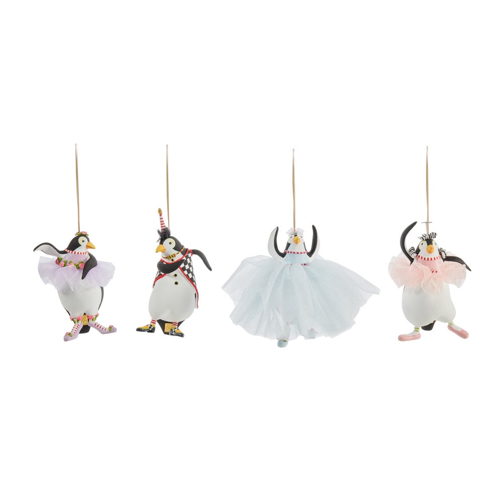 Patience Brewster Penguins En Pointe Ornaments, Set of 4
