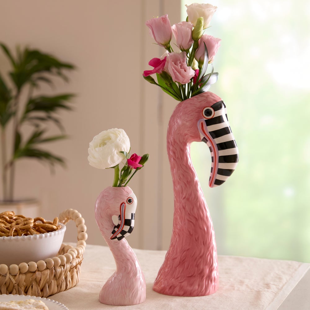 Patience Brewster Flamingo Ceramic Bud Vase