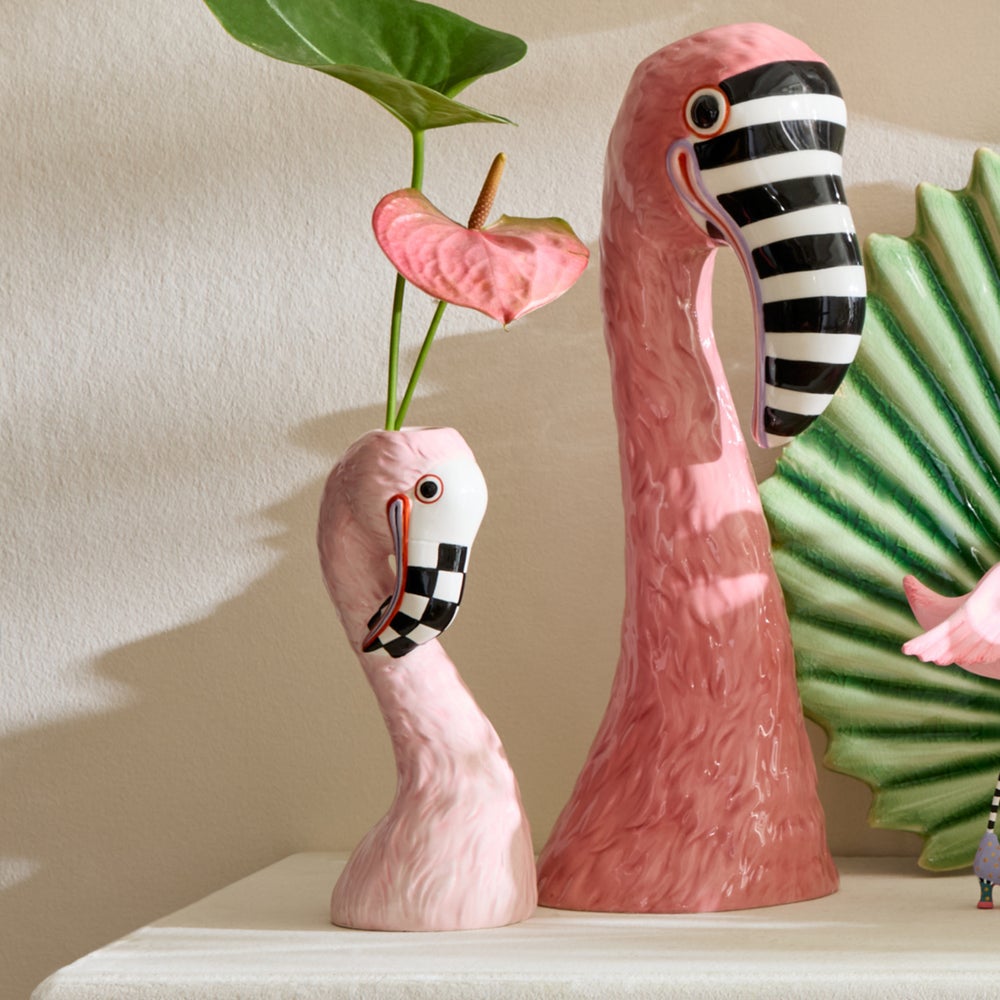 Patience Brewster Flamingo Ceramic Bud Vase