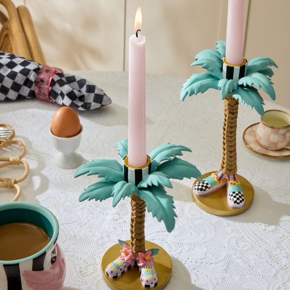 Patience Brewster Palm Tree Candle Holders, Set of 2