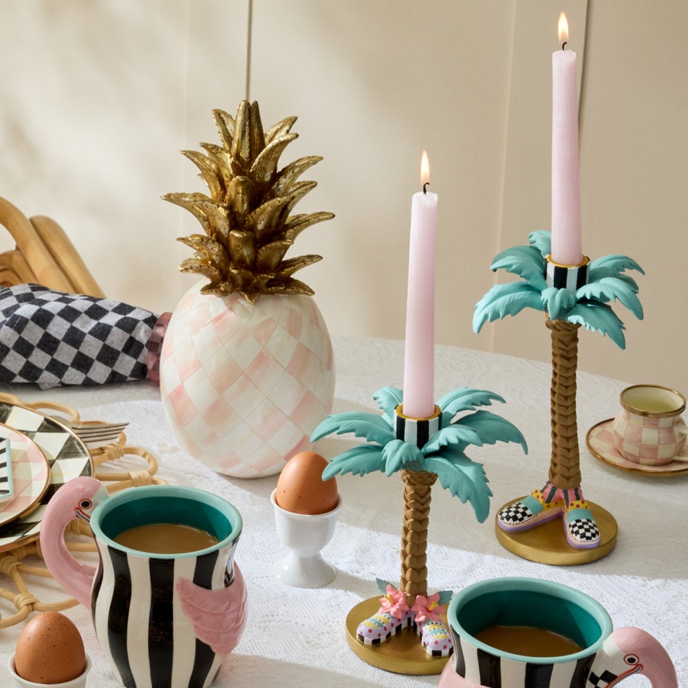 Patience Brewster Palm Tree Candle Holders, Set of 2
