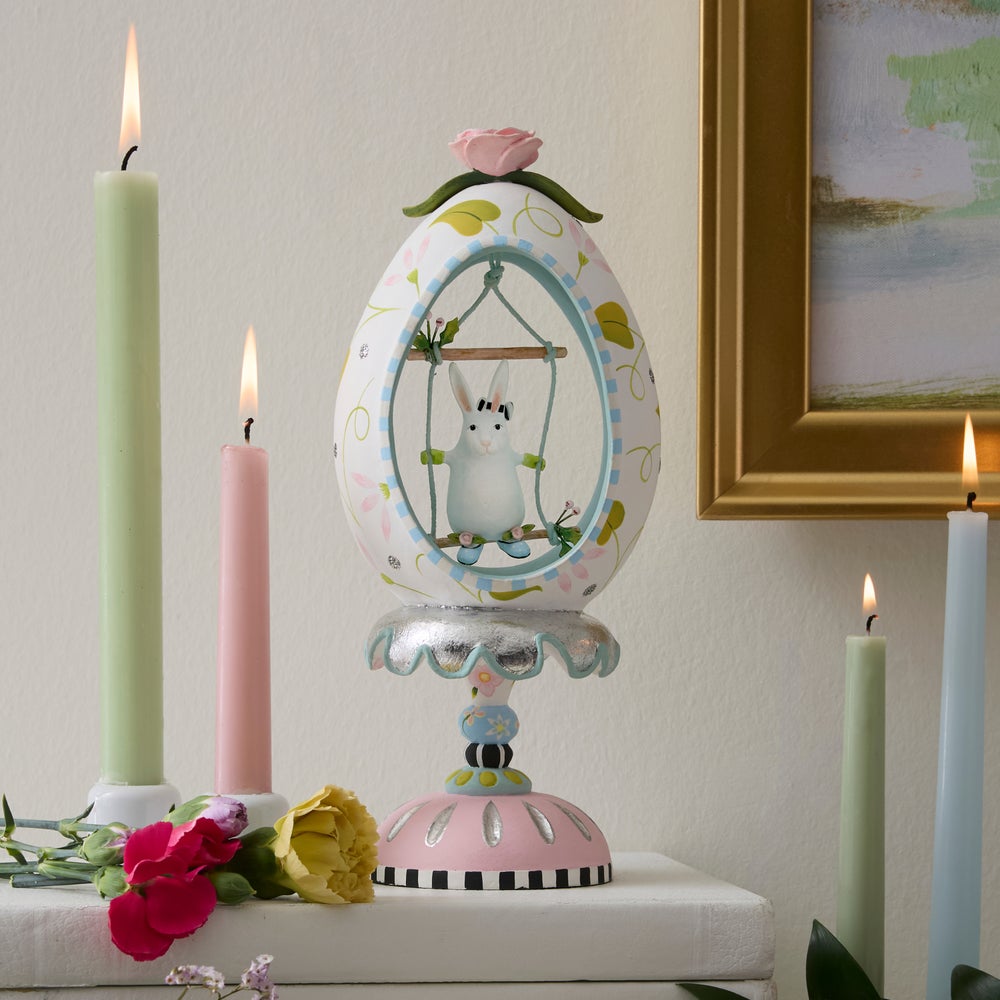 Patience Brewster Rabbit Pedestal Egg