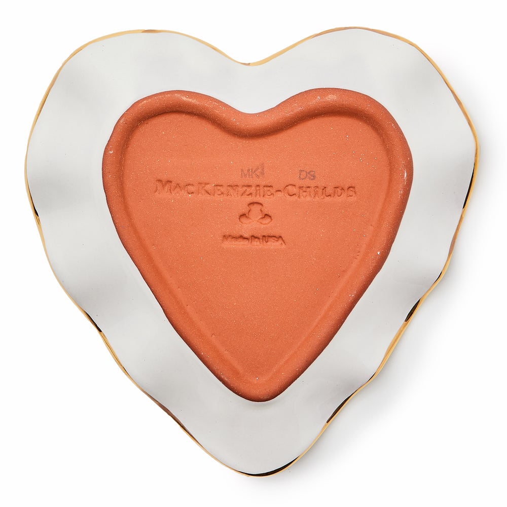 Check Fluted Ceramic Heart Plate