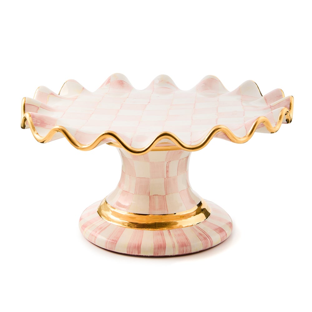 Check Fluted Ceramic Cake Stand