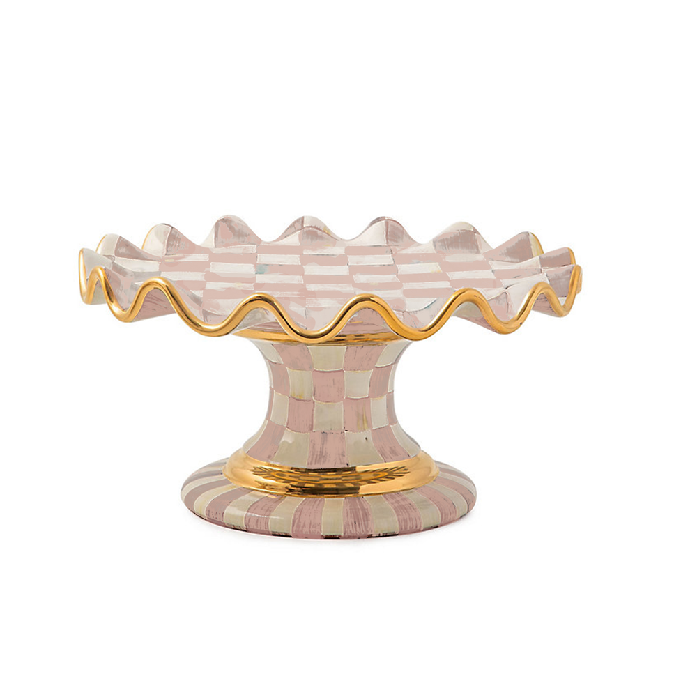 Check Fluted Ceramic Cake Stand