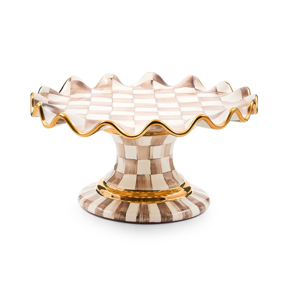 Check Fluted Ceramic Cake Stand