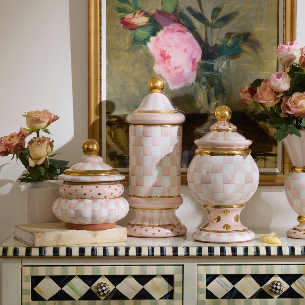 Rosy Check Ceramic Canister