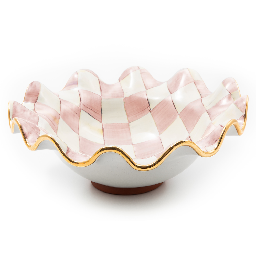 Check Medium Ceramic Fluted Serving Bowl