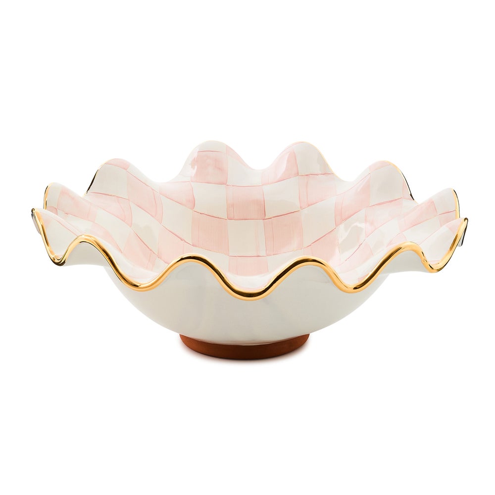Check Medium Ceramic Fluted Serving Bowl