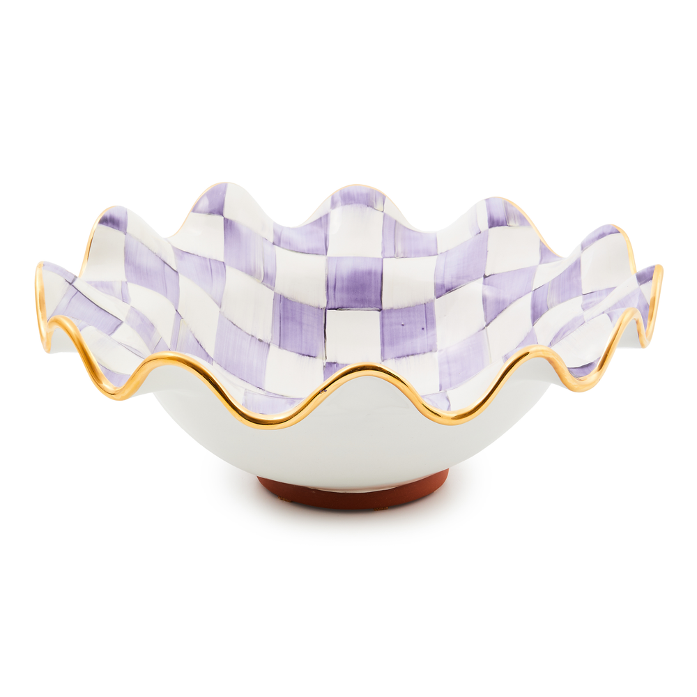 Check Medium Ceramic Fluted Serving Bowl