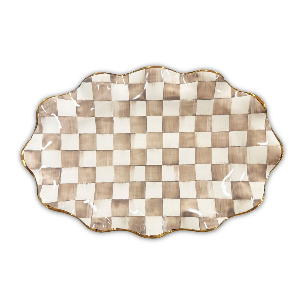 Check Ceramic Serving Platter