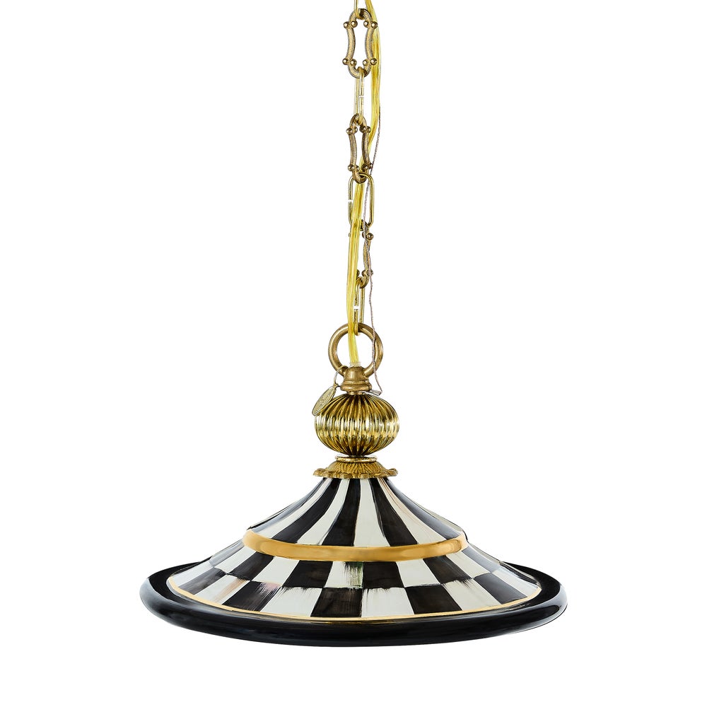 Check Flared Ceramic Pendant Lamp