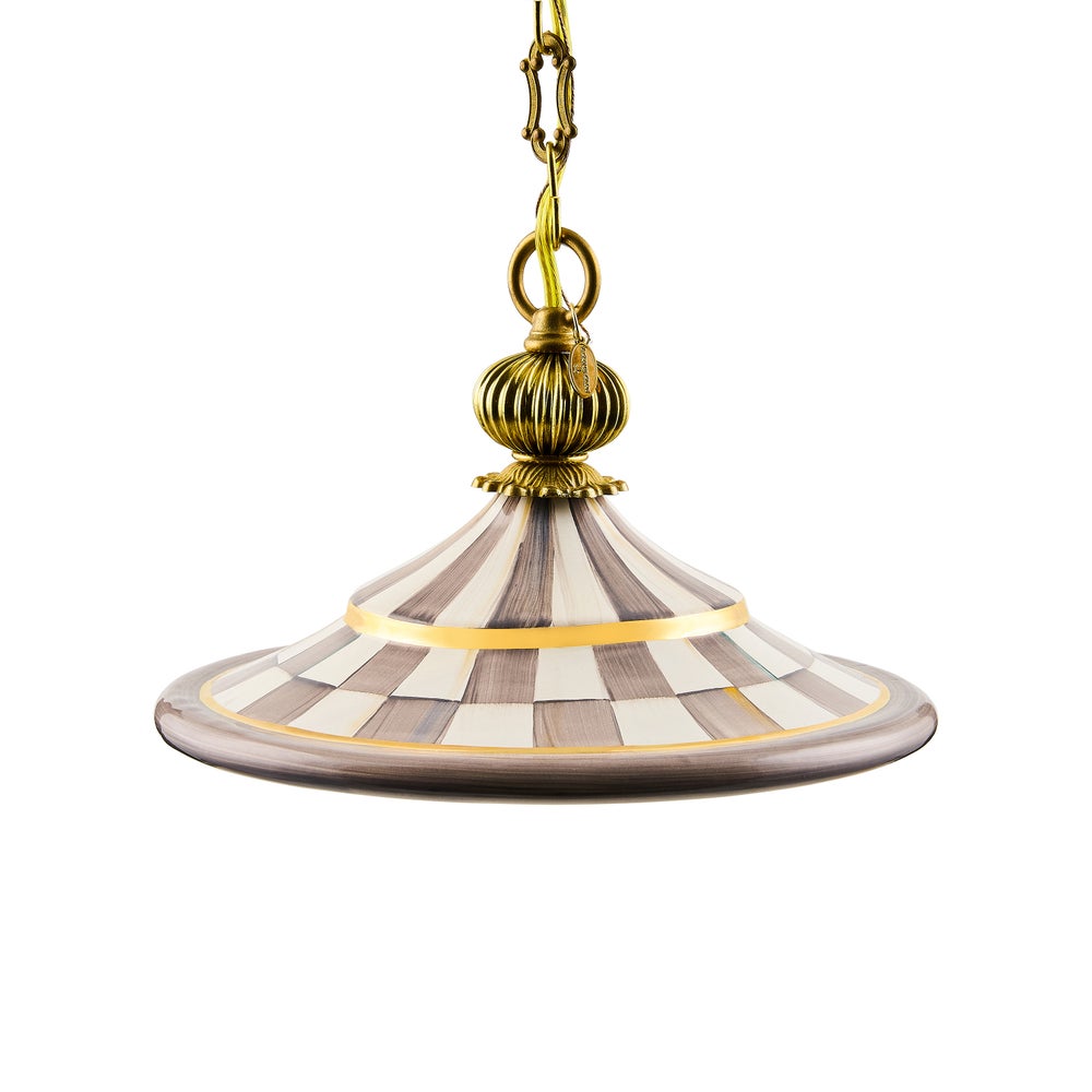 Check Flared Ceramic Pendant Lamp