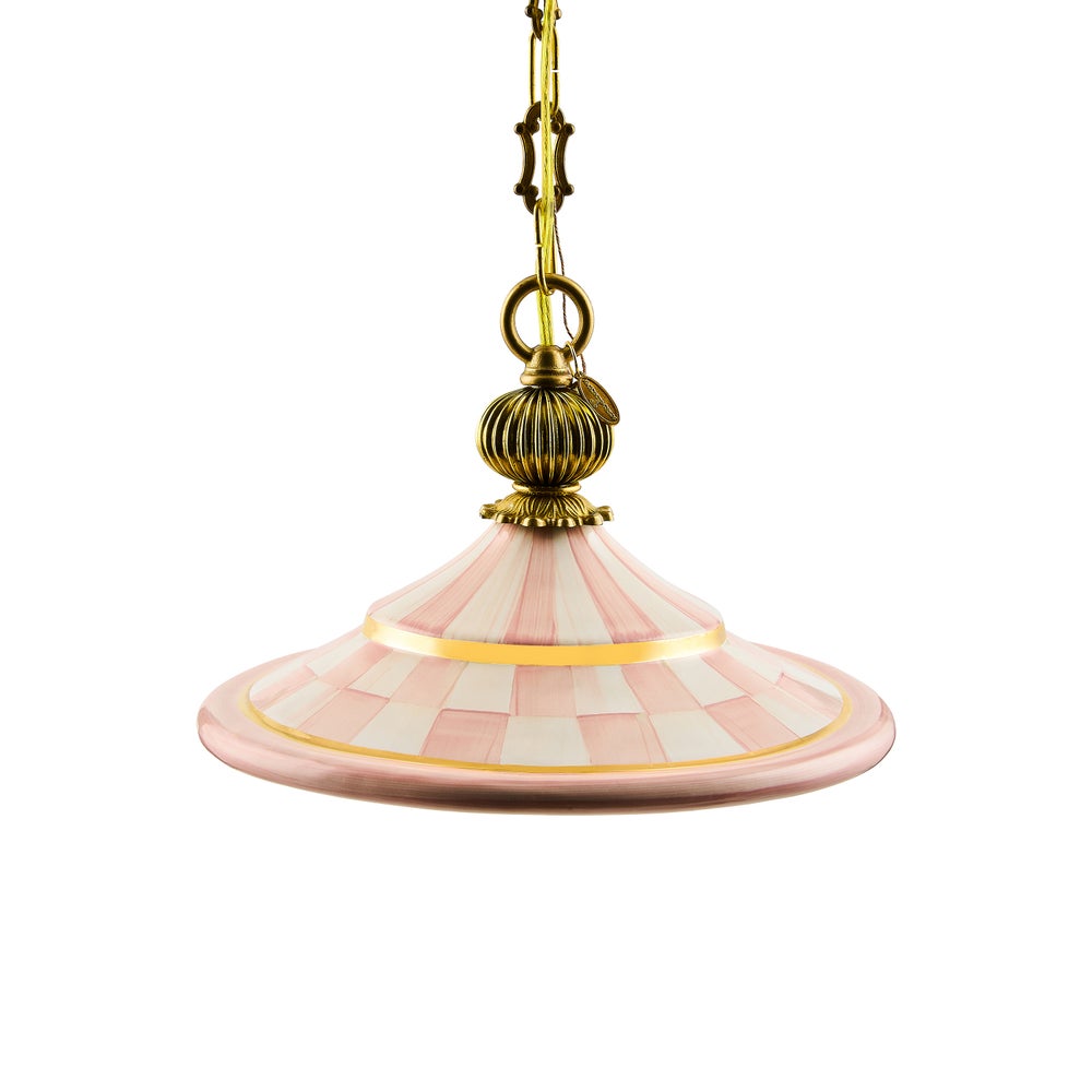 Check Flared Ceramic Pendant Lamp