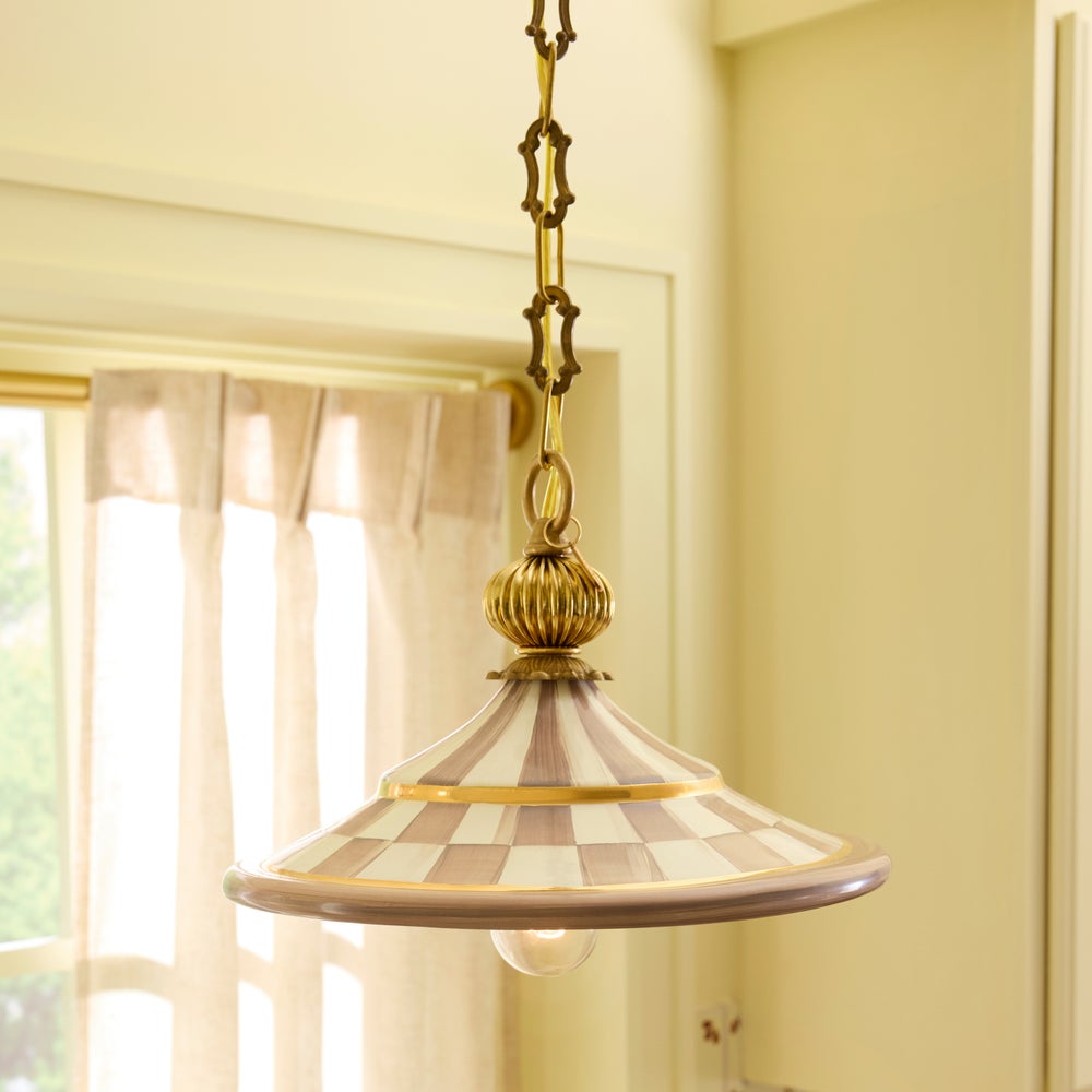 Check Flared Ceramic Pendant Lamp