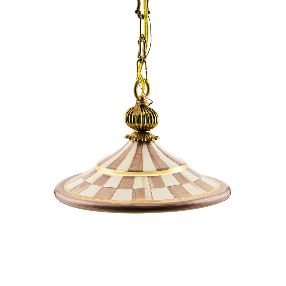 Check Flared Ceramic Pendant Lamp
