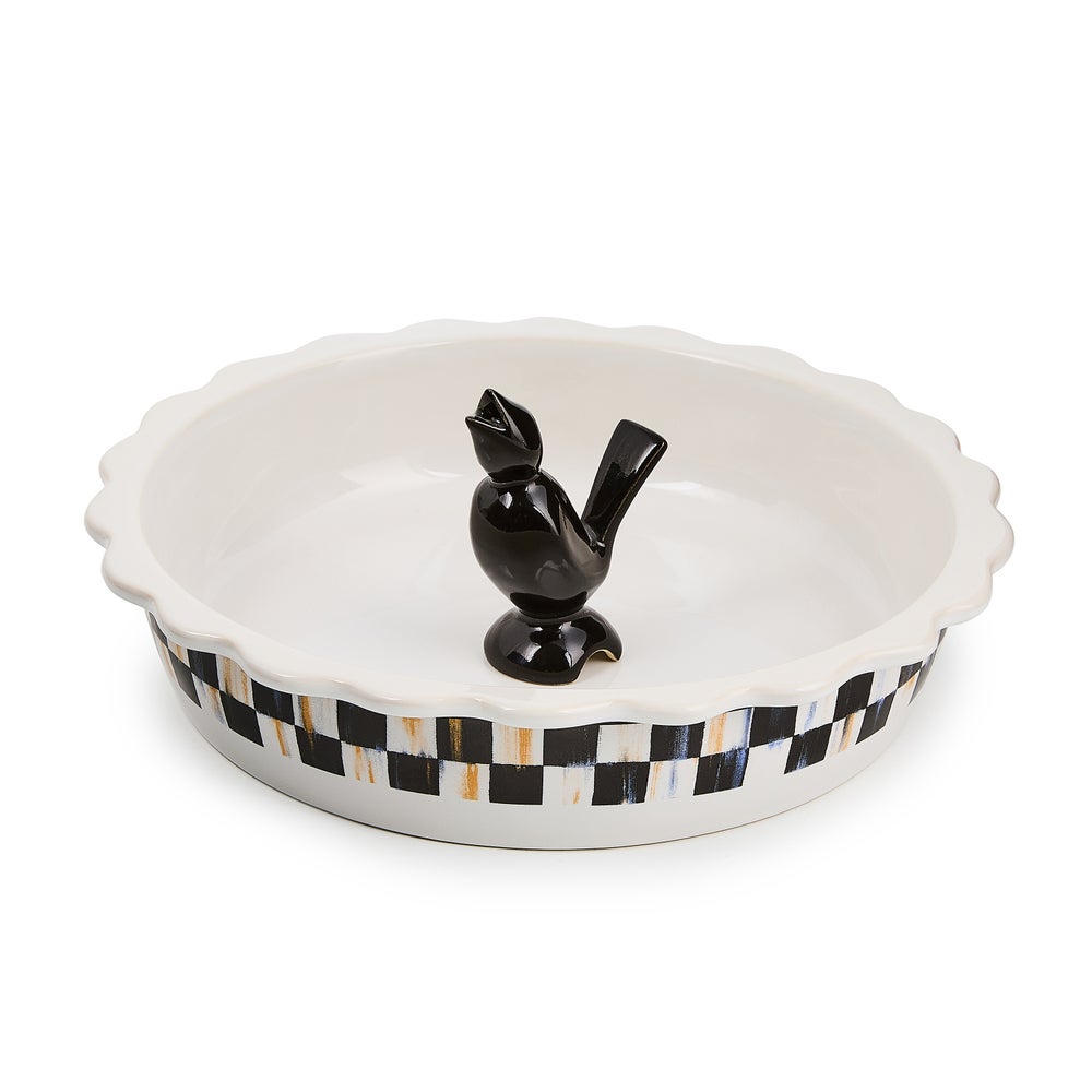 Check Everyday Pie Plate with Pie Bird