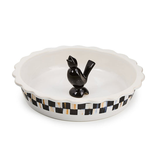 Check Everyday Pie Plate with Pie Bird