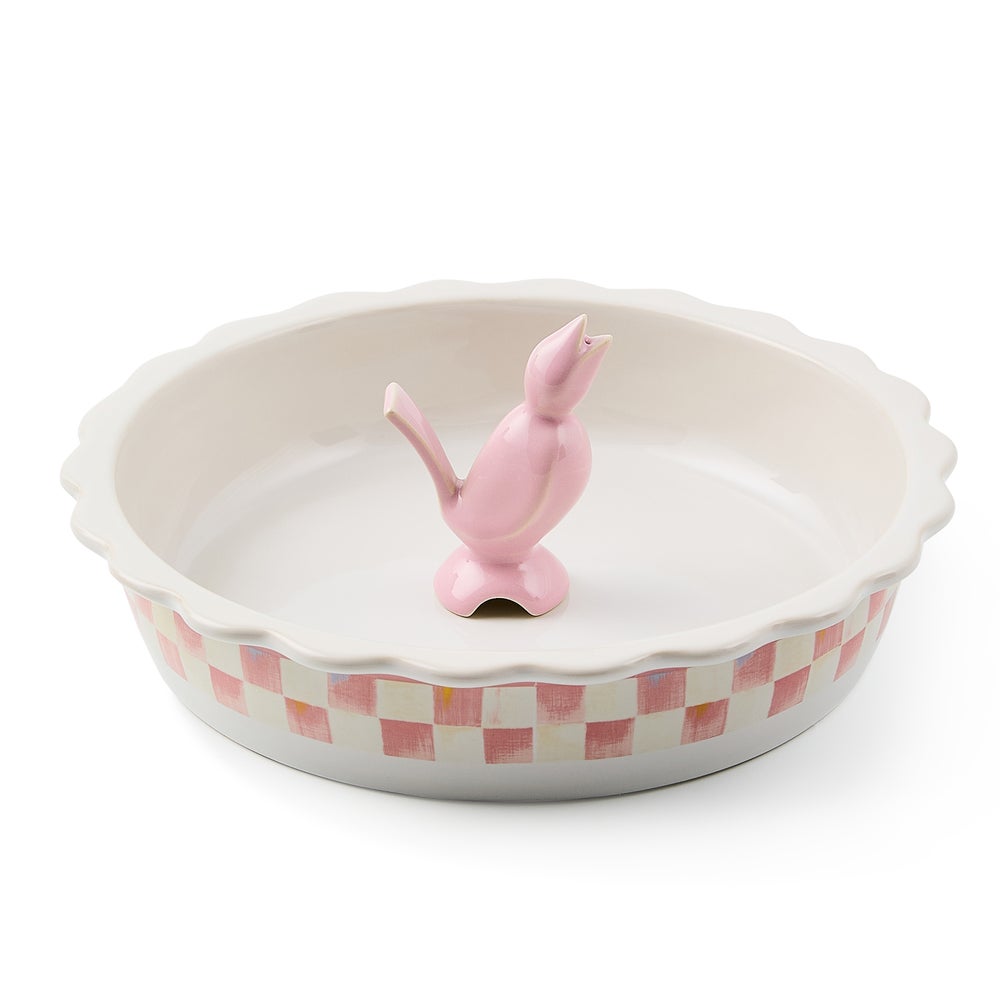 Check Everyday Pie Plate with Pie Bird
