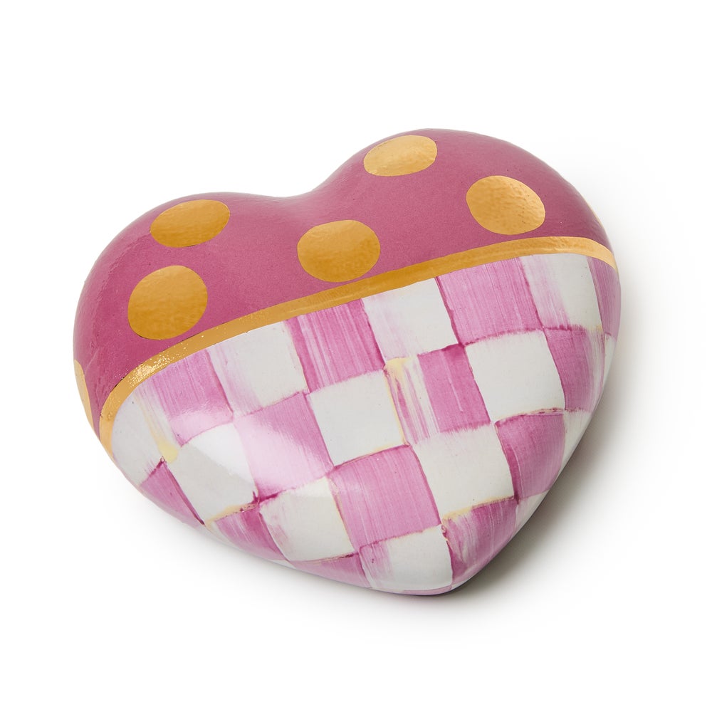 Pink Dotty Heart Ceramic Decor