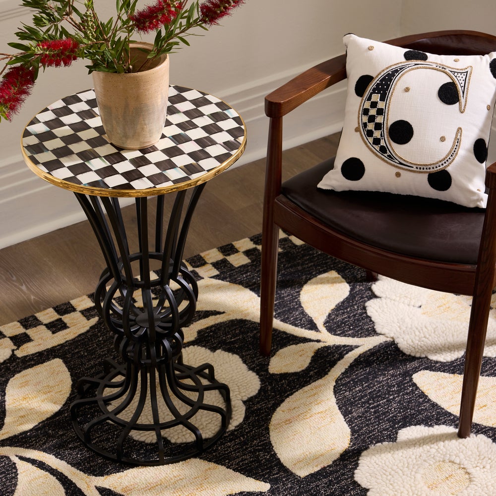 Check Pedestal Accent Table