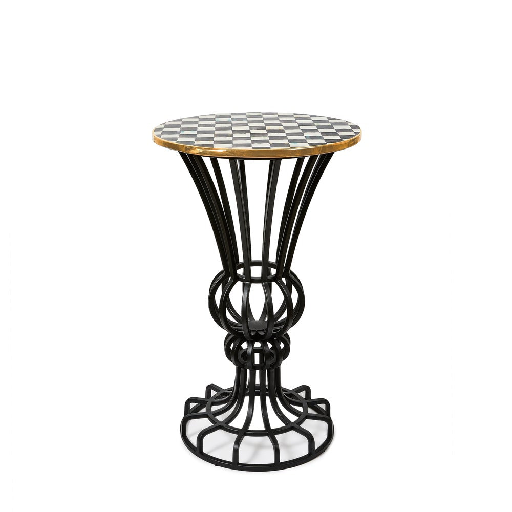 Check Pedestal Accent Table