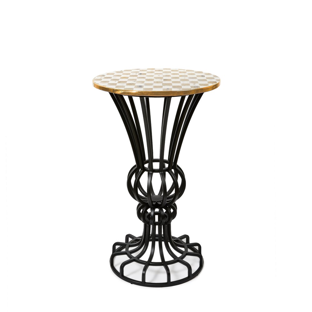 Check Pedestal Accent Table