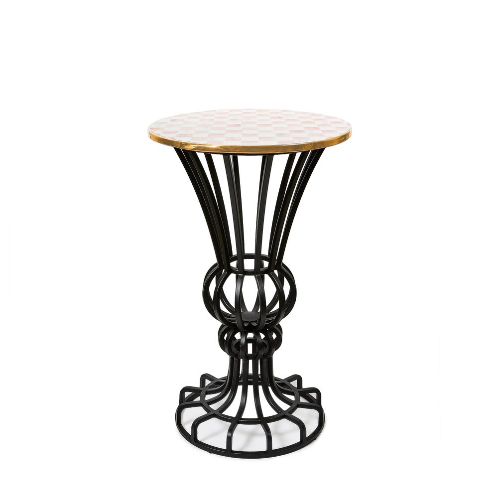 Check Pedestal Accent Table