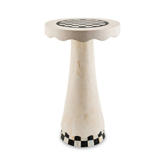 Courtly Check Scalloped Accent Table