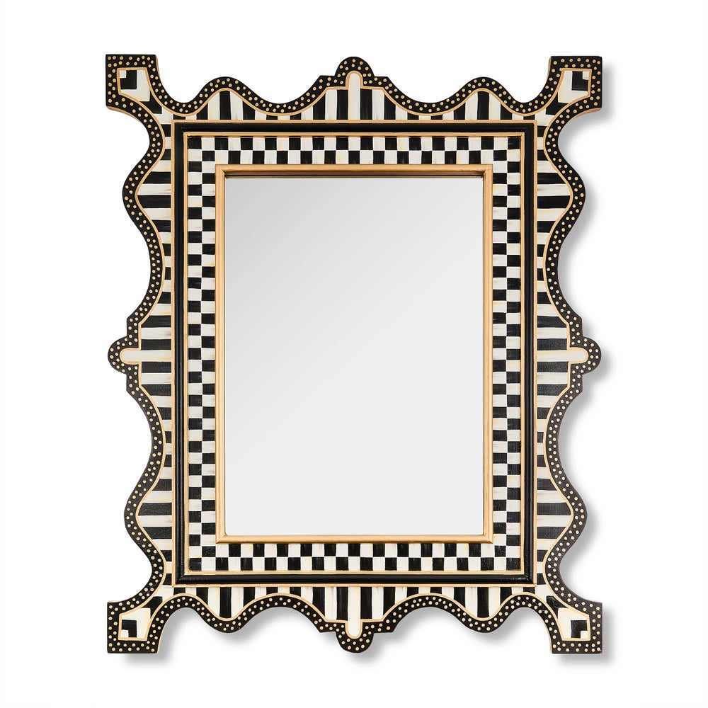 Check & Stripe Wall Mirror