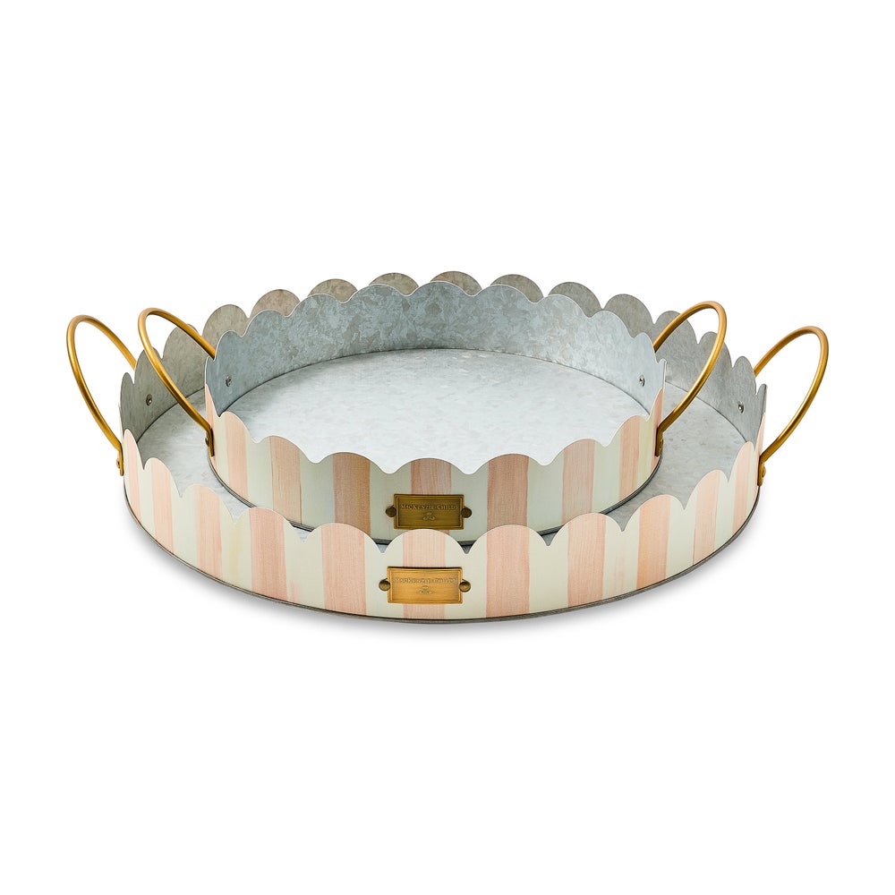 Metal Serving Trays, Set of 2