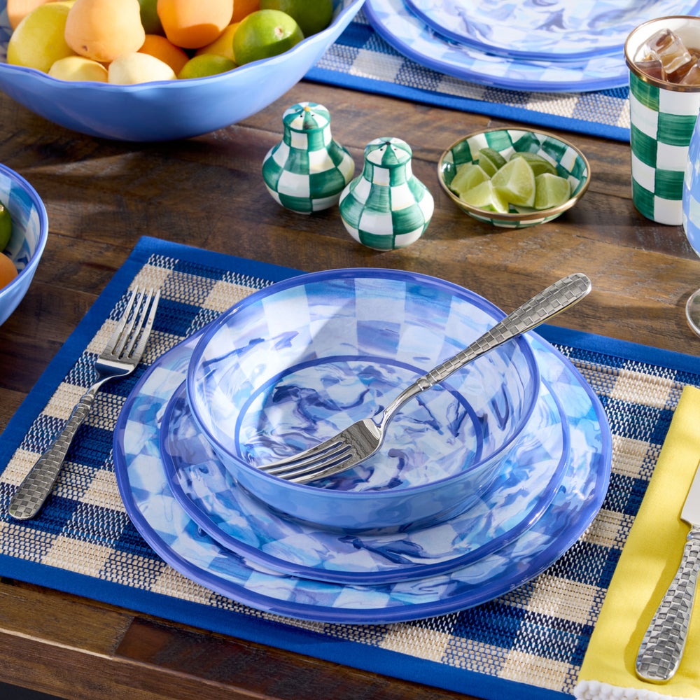 Woven Check Straw Placemats, Set of 4