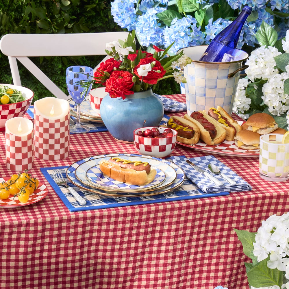 Woven Check Straw Placemats, Set of 4